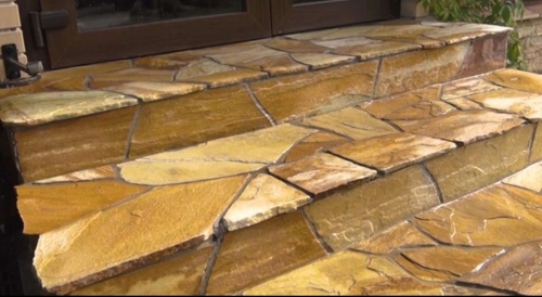 Плитняк златолит жёлтый золотистый для отмостки купить в Новокузнецке